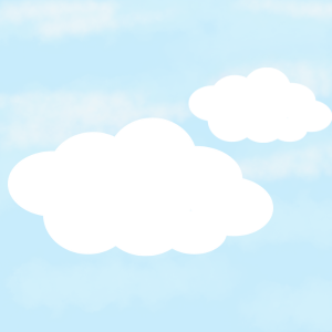 空にうかぶ雲の様子を描いたイラスト|子ども向けなぞなぞの答え用画像