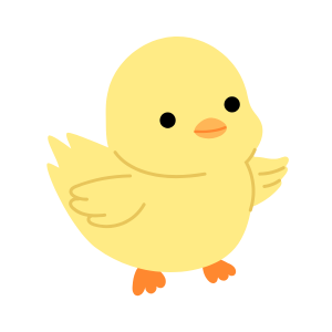 なぞなぞの答え：横を向いているひよこのイラスト｜小学生向けなぞなぞの答え用画像