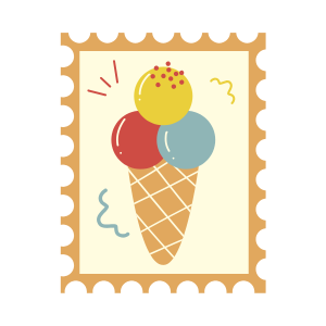 なぞなぞの答え、切手のイラスト