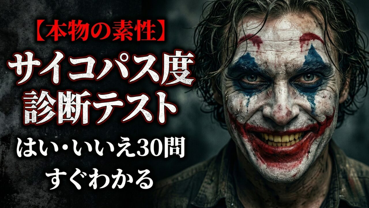 サイコパス度診断テスト｜はい・いいえ30問で【本物の素性】がすぐわかる