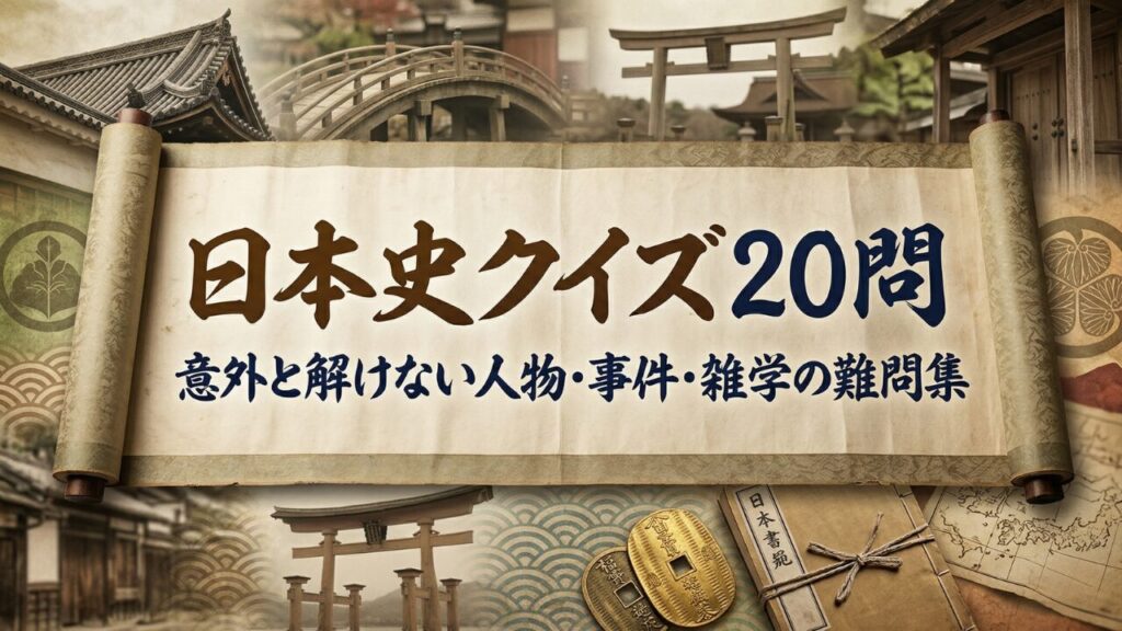 日本史クイズ20問 源頼朝 織田信長 徳川家康 坂本龍馬 伊藤博文 意外と解けない人物事件雑学の難問集
